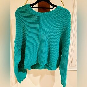 Billabong Teal Ribbed Crewneck Sweater